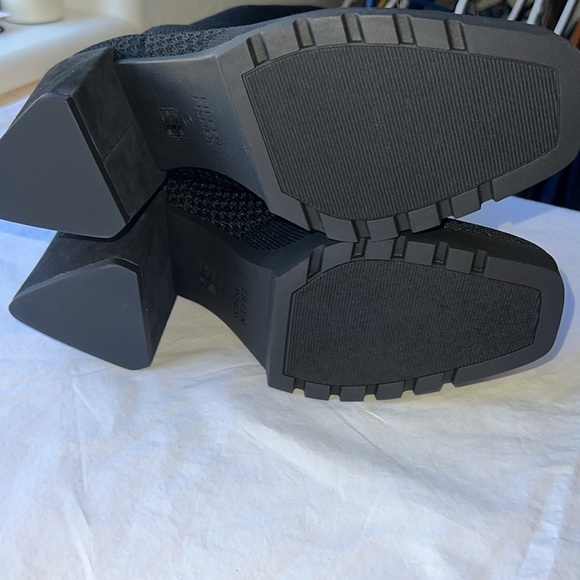 Eileen Fisher Heeled Boots Womens Size 9M Black Stretch Knit Sustainable Design - Picture 7 of 15